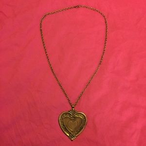 long bronze heart pendant necklace 💛